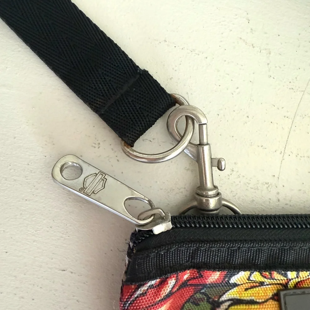 Harley-Davidson Floral Tattoo Print Multi-Color Multi Compartment Crossbody Bag